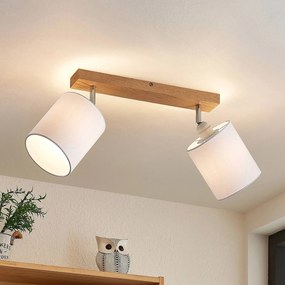 Lindby Imarin fatto da soffitto, a 2 luci, rovere/bianco