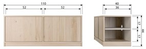 Tavolo TV modulare in rovere naturale 110x44 cm Modulair - vtwonen