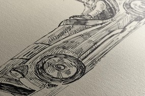 Quadro su tela – Auto da corsa in stile retrò