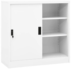 Armadio Per Ufficio Anta Scorrevole Bianco 90x40x90cm Acciaio /