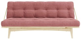 Divano letto in velluto a coste rosa 190 cm Folk - Karup Design