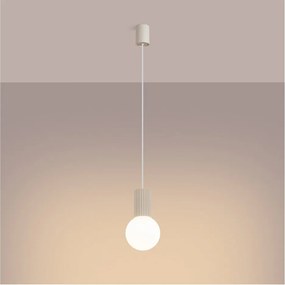 Lampadario color crema con paralume in vetro ø 12 cm Orbital – Sollux