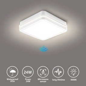 Brilagi - Lampada LED da esterno con sensore BENE LED/24W/230V 26x26 cm bianca IP54