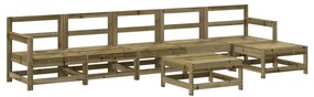 Set salotto da giardino 7 pz in legno impregnato di pino