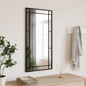 Specchio Da Parete Nero 40x80 Cm Rettangolare İn Ferro /