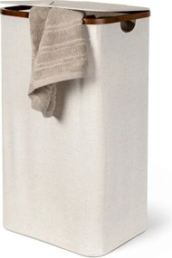 Cesta per il bucato color crema in tessuto Bamboo/Linen – Bigso