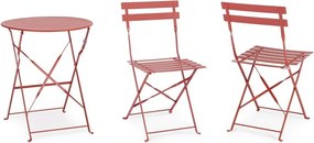 Set da pranzo da giardino color terracotta in acciaio per 2 persone Austin – Bizzotto