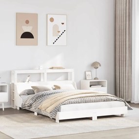 Letto Senza Materasso Bianco 140x190 Cm Legno Massello Di Pino /