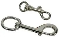 25pz moschettoni a scatto con anello girevole in acciaio nichelato - mm.70 piccoli fer160407