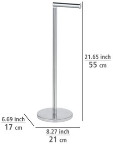 WENKO 19637100 - Portarotolo per carta igienica 21x55 cm in acciaio inox/argento