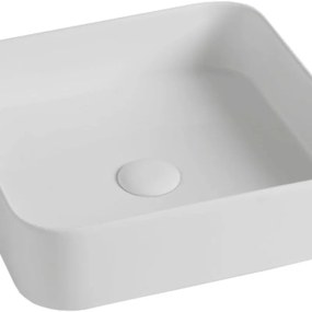Lavabo da appoggio quadrato in ceramica bianco