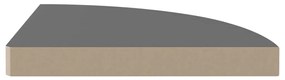 Scaffale angolare a parete grigio lucido 35x35x3,8 cm in mdf