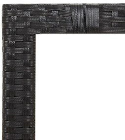 Set da pranzo da giardino 9 pz con cuscini nero in polyrattan