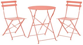 Set da balcone acciaio rosso corallo FIORI Beliani