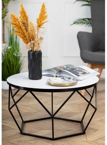 Tavolino DIAMOND 40x70 cm bianco/nero