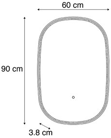 Specchio da bagno rame con LED dimmerabile a 3 livelli con touch ovale - Miral