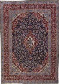 Kashan Tappeto persiano 430 x 300 Blu (Iran) Annodato A Mano