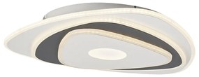Plafoniera di design bianca con forma organica grigio scuro con LED dimmerabile - Taylor