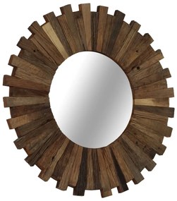 Specchio da Parete in Legno Massello di Recupero 50 cm