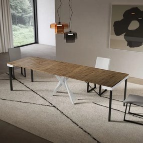 Consolle allungabile Libo Evolution - Noce telaio bianco 90x40/300 cm