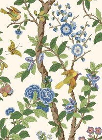 GP & J Baker Carta da parati Eldon - Green/ Blue