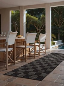 Passatoia da interno ed esterno nera/color crema 80x200 cm Haringey Dorothy – Ted Baker