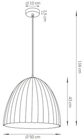 Lampadario a sospensione con filo TELMA 1xE27/60W/230V diametro 50 cm nero/oro