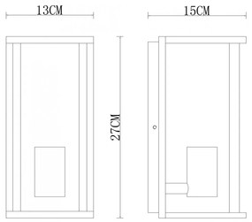 Applique Corten Mattone E27, IP54 per Esterni - Serie PRISM Base E27