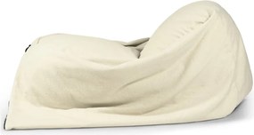 Pouf a sacco per bambini color crema con rivestimento in bouclé Cocoon 120 – SLOWDOWN