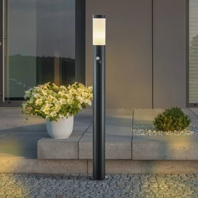Lindby Lampione Statius, antracite/bianco, sensore, 100 cm