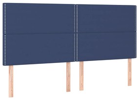 Letto a Molle Materasso e LED Blu 200x200cm in Tessuto