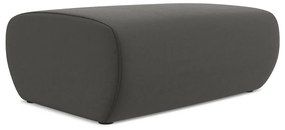 Poggiapiedi grigio scuro con rivestimento in velluto Kapua – Makamii