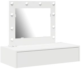 Tavolo da toeletta appeso al muro con luci led - bianco