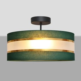 Lampadario a sospensione con supporto rigido HELEN 3xE27/15W/230V verde/oro