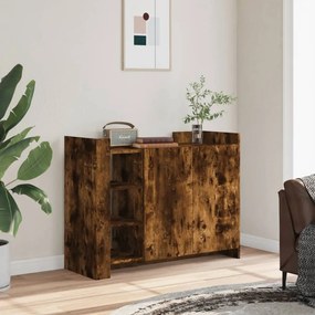 Credenza Rovere Fumo 100x35x75 Cm İn Legno Multistrato /