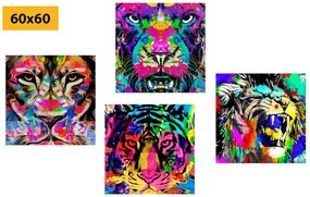 Set di quadri – Animali in stile pop art