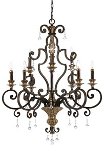 Lampadario Classico Marquette Acciaio Bronzo Heirloom 9 Luci E14