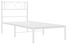 Giroletto con testiera metallo bianco 107x203 cm