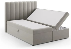 Letto boxspring grigio con contenitore 160x200 cm Gina - Milo Casa