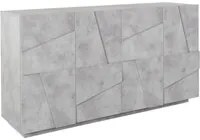 Madia 4 ante per Soggiorno Moderna 162,4x44,2x86cm - PULSE Colore: Cemento