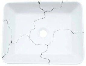 Lavabo da Appoggio Bianco Rettangolare 46x35,5x13 cm Ceramica