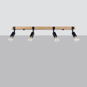 Sollux SL.1298 - Faretto ZUCA 4xE27/15W/230V nero