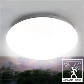 Plafoniera LED 24W IP44 Ø325mm Sensore Microonde da soffitto e parete Colore  Bianco Naturale 4.000K