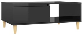Tavolino da salotto nero lucido 90x60x35 cm in truciolato