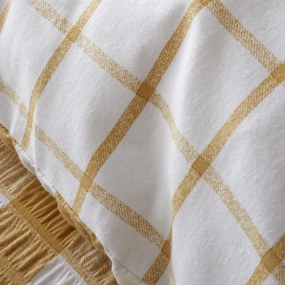 Biancheria da letto singola in flanella gialla 135x200 cm Gingham Check - Catherine Lansfield