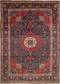 Tabriz Tappeto persiano 290x210 Blu (Iran) Annodato A Mano