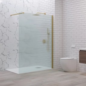 Kamalu - Parete walkin 80 cm vetro scanalato profilo oro satinato | KW1000FLG