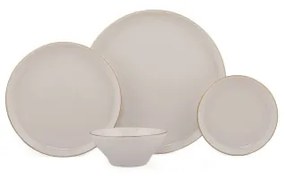 Set da tavola 16 pezzi beige/oro in porcellana