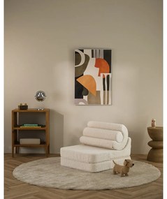 Poltrona per bambini color crema con rivestimento in bouclé Flipster – Wigiwama