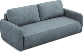 Divano blu polveroso allungabile/con contenitore con rivestimento in ciniglia 218 cm Lilo – Makamii